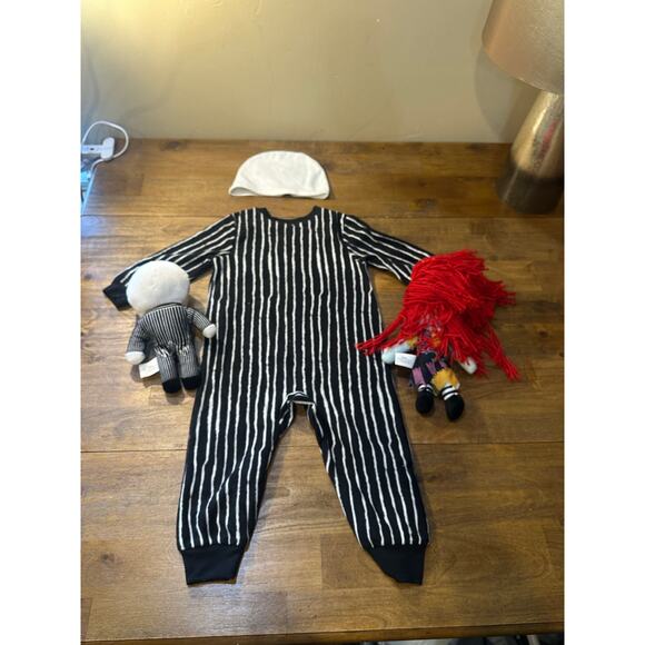 Jack Skellington Pajama Sleeper 2T w/ Jack & Sally Dolls Included Lot Halloween - Picture 2 of 12